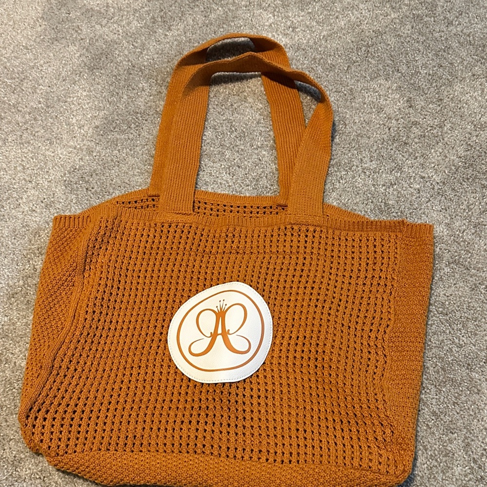 Orange Knit Tote Bag